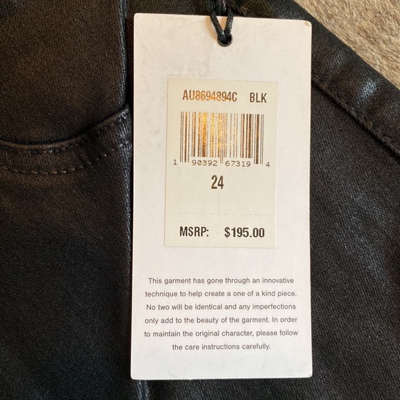 7 For All Mankind black wax denim brand new with tags size 24 - Picture 3 of 6